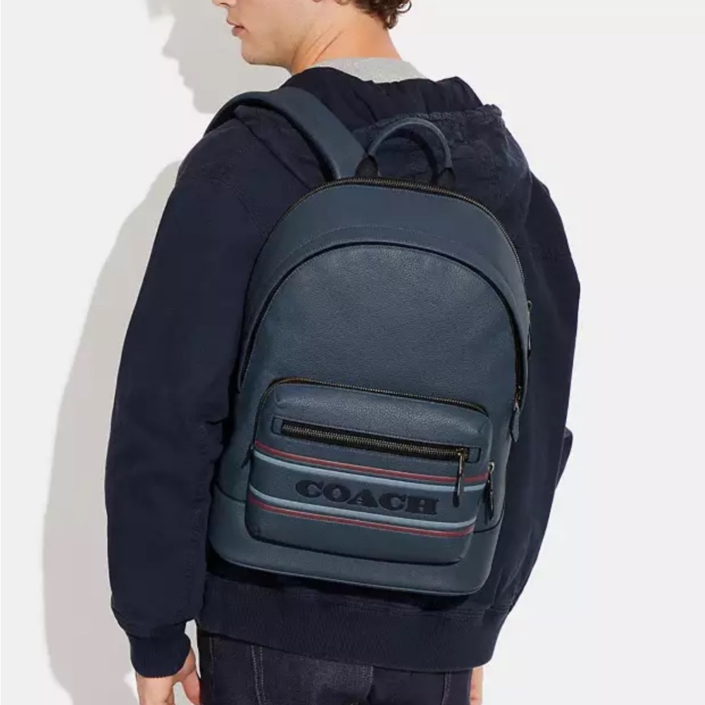 NWT Coach West Backpack with Coach Sttipe. - Picture 3 of 8